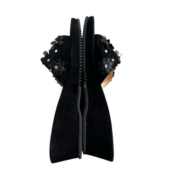 Gilardini Firenze Italian Beaded Black Suede Slip On Sandals Women's Sz. 39 - Picture 5 of 8